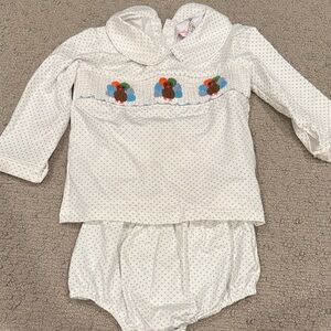 Eliza James 2T smocked Thanksgiving diaper cover set